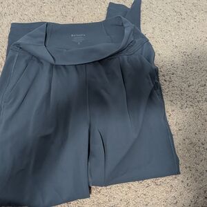 Athleta Blue and Gray Wide Leg Pants with Thick Waistband and Relaxed Fit